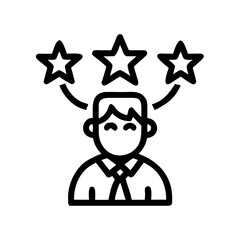 Person with Stars Icon | Rating and Recognition Symbol | Performance Excellence Graphic | Award Achievement Vector | Success and Review Illustration