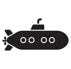 Obraz premium Black and white silhouette of a submarine representing naval transportation and underwater exploration