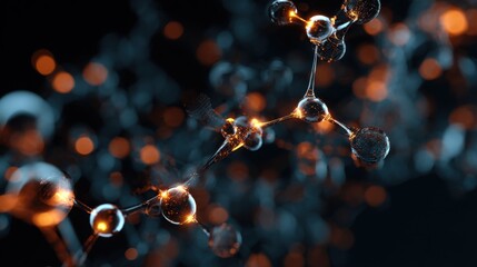 glowing molecules abstract network