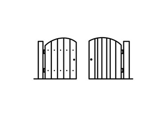 Open Gates Icon | Entrance Symbol | Access Opportunity Graphic | Gateway Vector | Open Door Illustration | Unlock Access Design