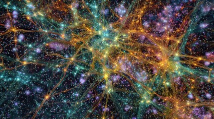 cosmic web glowing filaments stars