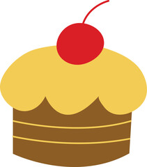 Cute Colorful Cupcakes Vector Illustration