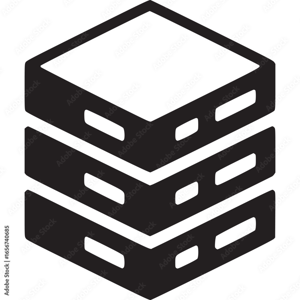 Poster illustration of a stacked database server for data storage