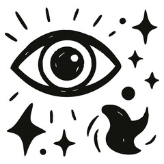 Emotional abstract hand-drawn illustrations set – expressive black and white art of human emotions with retro ink texture for posters, covers, editorials.