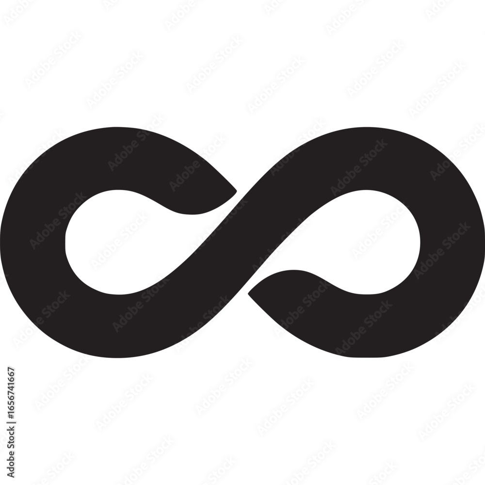 Poster Vector art of infinity symbol representing endless possibilities and mathematical concepts in a simple and modern design