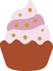 Cute Colorful Cupcakes Vector Illustration