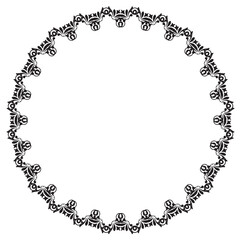 Black round vintage vector frame on a white background. EPS 10