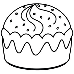 Minimal Easter Cake Line Drawing