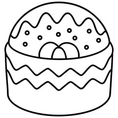 Minimal Easter Cake Line Drawing