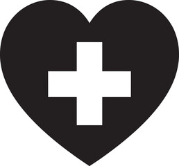 Obraz premium heart with white medical cross icon silhouette royalty free stock photos premium quality