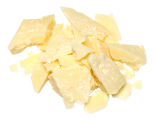 Parmesan cheese flakes isolated on transparent background