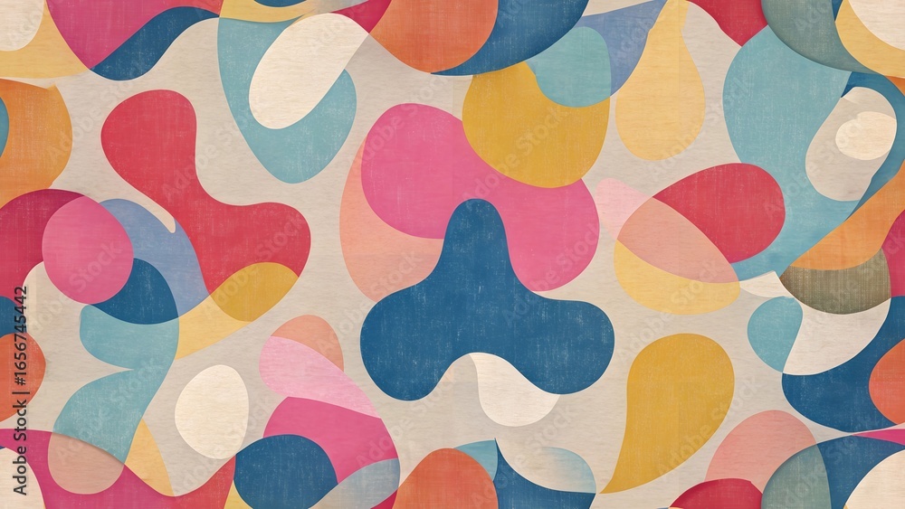 Aufkleber vibrant abstract pattern featuring colorful shapes and modern design elements for a decorative backg