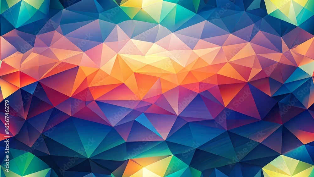 Poster colorful abstract geometric triangle background with modern design and decorative elements
