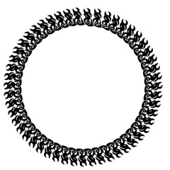 Black round vintage vector frame on a white background.