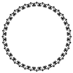Black round vintage vector frame on a white background.