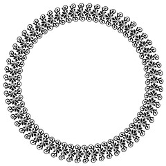 Black round vintage vector frame on a white background.