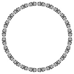Black round vintage vector frame on a white background.