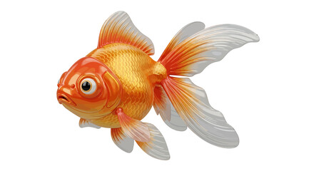 Fototapeta premium Vibrant Goldfish Stunning 3D Render of a Fancy Goldfish