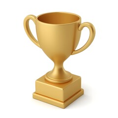 Golden Trophy with Handles on a Square Base for Recognition Award