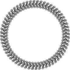 Black round vintage  frame on transparent background. PNG, 300 DPI