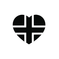 Obraz premium Black Heart Cross Symbol graphic