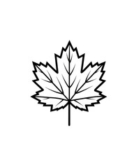 Simple, stylized white maple leaf against a black background
