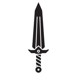 Fototapeta premium Stylized black sword illustration isolated on a white background perfect for design and concepts