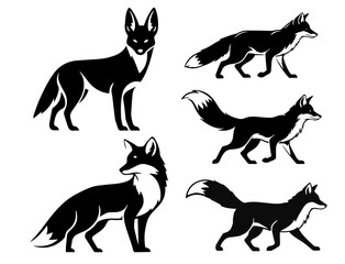 Fox Silhouette Vector on Transparent Background – Wildlife Animal Clipart for Logos, Tattoos, and Design Projects