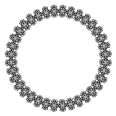 Black round vintage frame on a white background. JPG, 300 DPI.