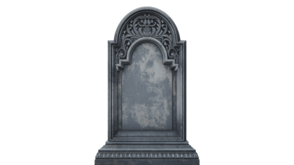 Ornate weathered tombstone design, perfect for commemorating lost loved ones or historical themes
