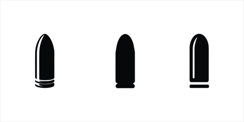 bullet vector set hand drawn illustration on white background, bullet silhouette vector icon set.
