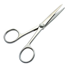 Metal Scissors Isolated on Transparent Background, Silver Blades, Cutting Tool, Professional Equipment