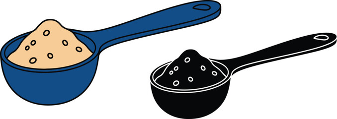 Measuring spoon powder scoop vector illustration isolated art