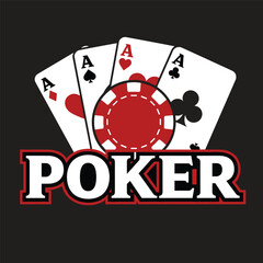 Retro casino and poker monochrome logo sign badge vector isolated. Vintage gambling and casino logo vector design. Vintage design element for casino and gambling in white background