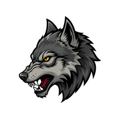 Wolf Head Portrait Vector Logo on white background