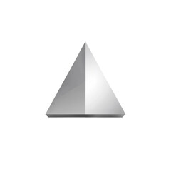 A solid, light gray, pointed pyramid shape