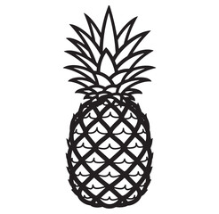 Obraz premium Bold black and white pineapple illustration suitable for tropical designs and summer concepts