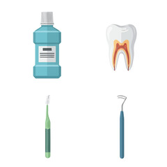 Dentist object Illustrations for Healthcare graphic - Mouthwash and other dentist object graphics vector - for dentist