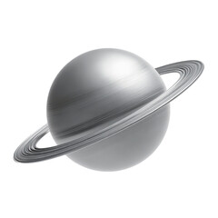 Silver planet with rings