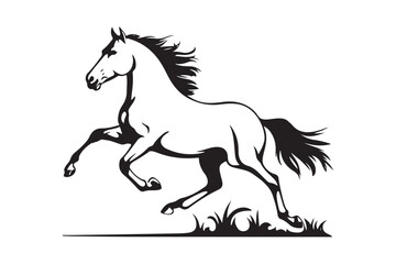 Majestic horse rearing up in a dynamic pose