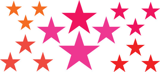 Colorfil Star Vector Icon Color Collection Modern Flat Style Stars Set Isolated on Transparent Background