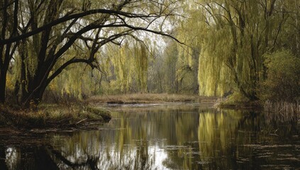 Serene autumnal woodland scene