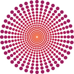 Colorful Circle Illustration with Red, Yellow, and Green Abstract Design