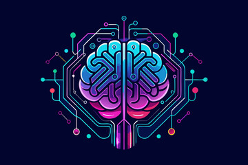 Vibrant digital brain circuitry pulsates with neon energy representing artificial intelligence and futuristic neural networks powering innovation and complex thought processes.