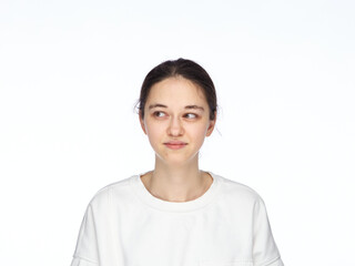 Portrait of a girl with glasses and long hair