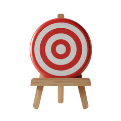 Red target on a wooden easel
