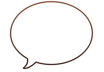 A dark-brown outlined speech bubble
