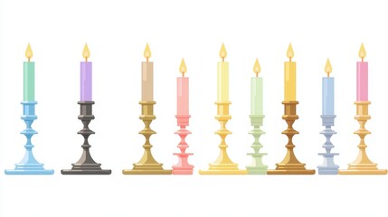 A candlestick chart clipart, finance element, flat vector illustration, pastel, isolated on white background.