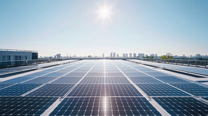 Solar Panels on Rooftop Generating Clean Energy
