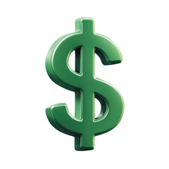Obraz premium Emerald green 3D dollar sign